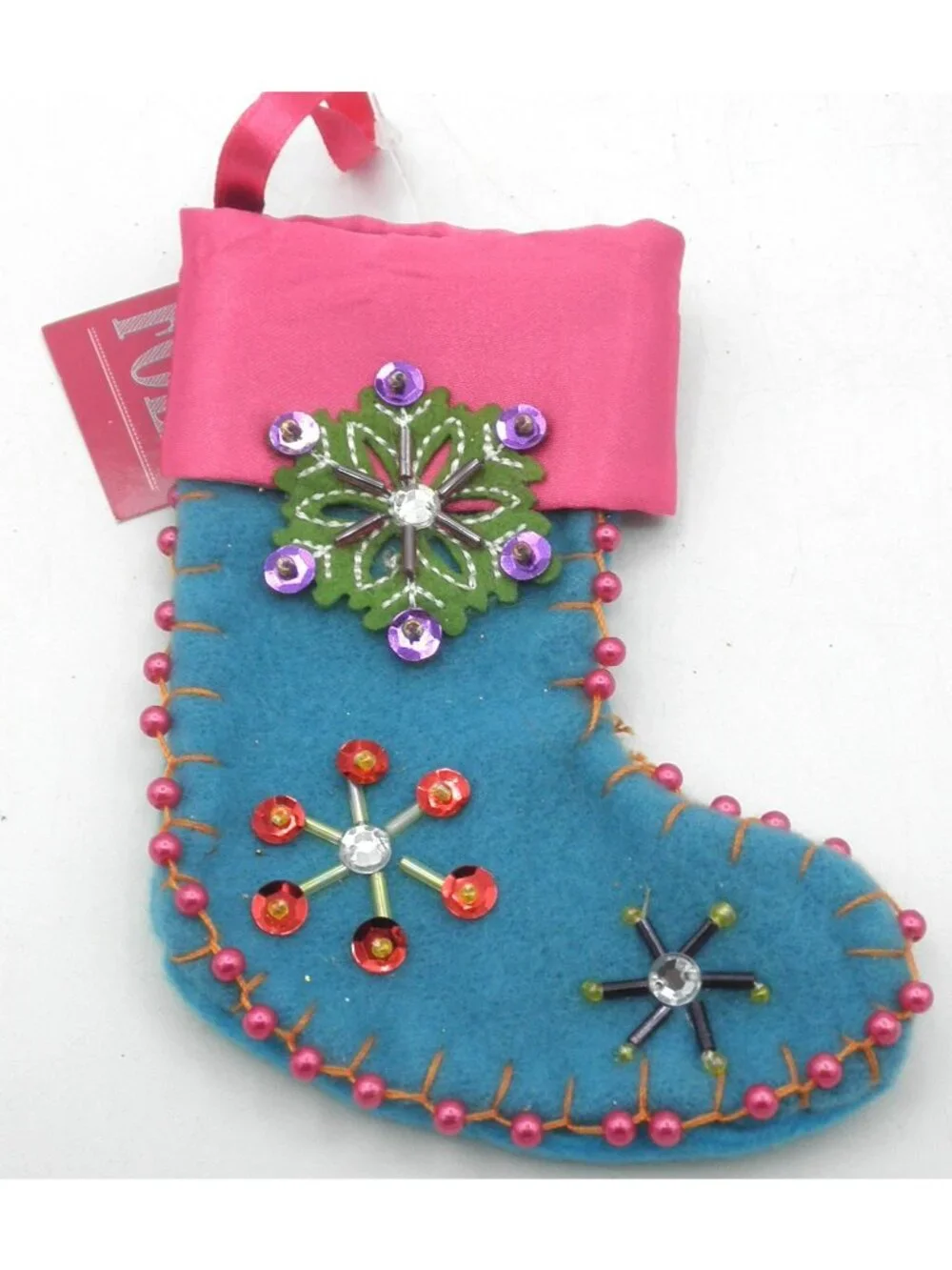 St. Nicholas Square Festive Folk Felt Ornament Lot of 10 Stocking Bird Owl